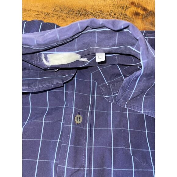 Mens Luciana Barbera Blue Dark Purple Soft Made in Italy Button Down Shirt L - Picture 5 of 6